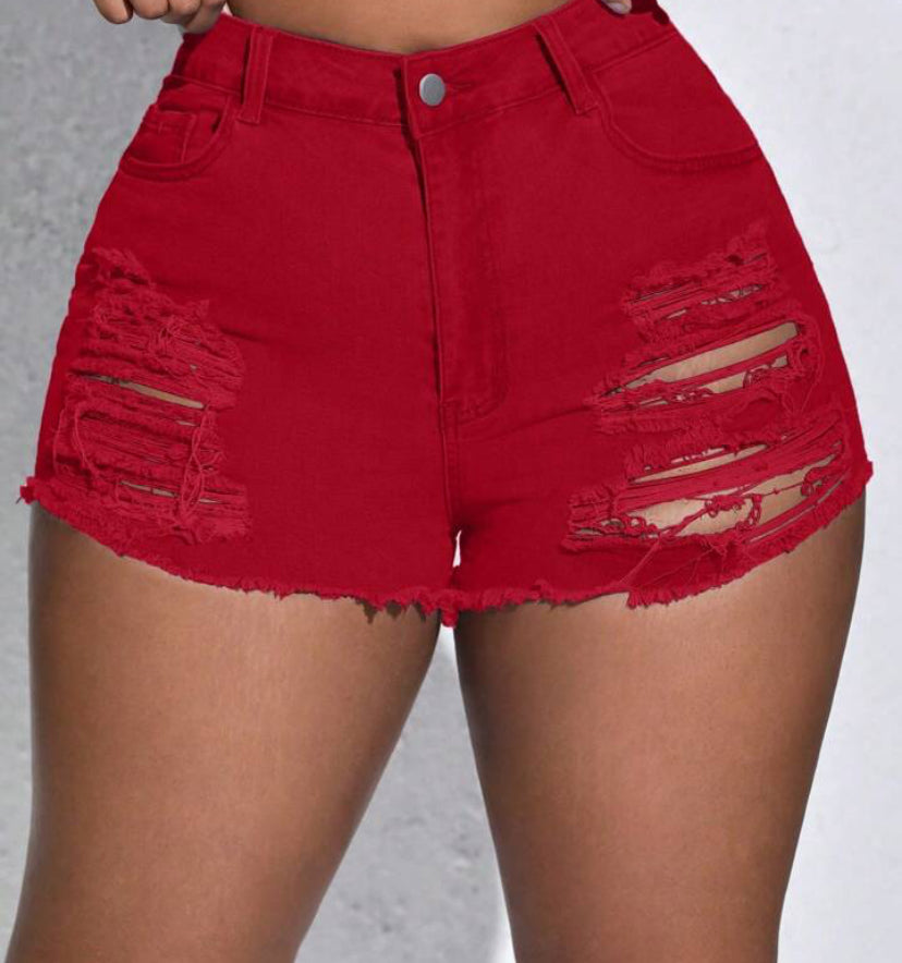 Peek-A-Boo Distress Shorts
