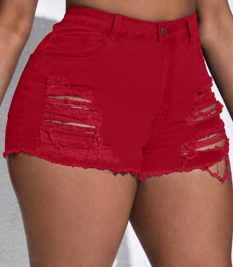Peek-A-Boo Distress Shorts