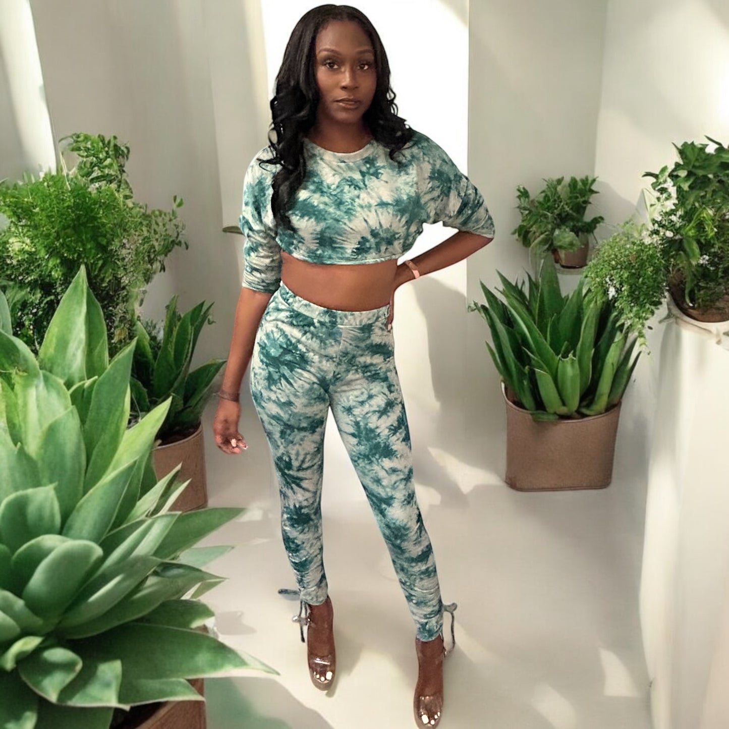 Color Blotch Crop 2pc set