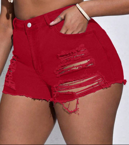 Peek-A-Boo Distress Shorts