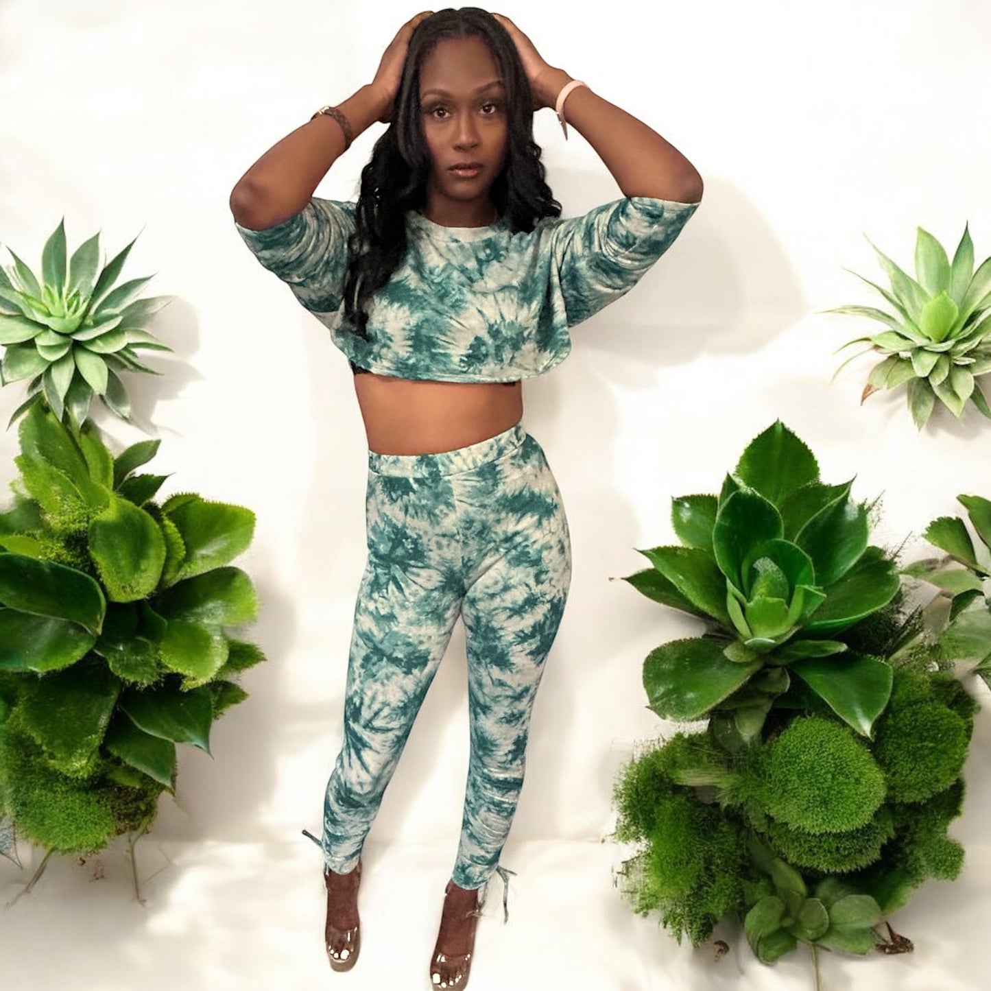 Color Blotch Crop 2pc set